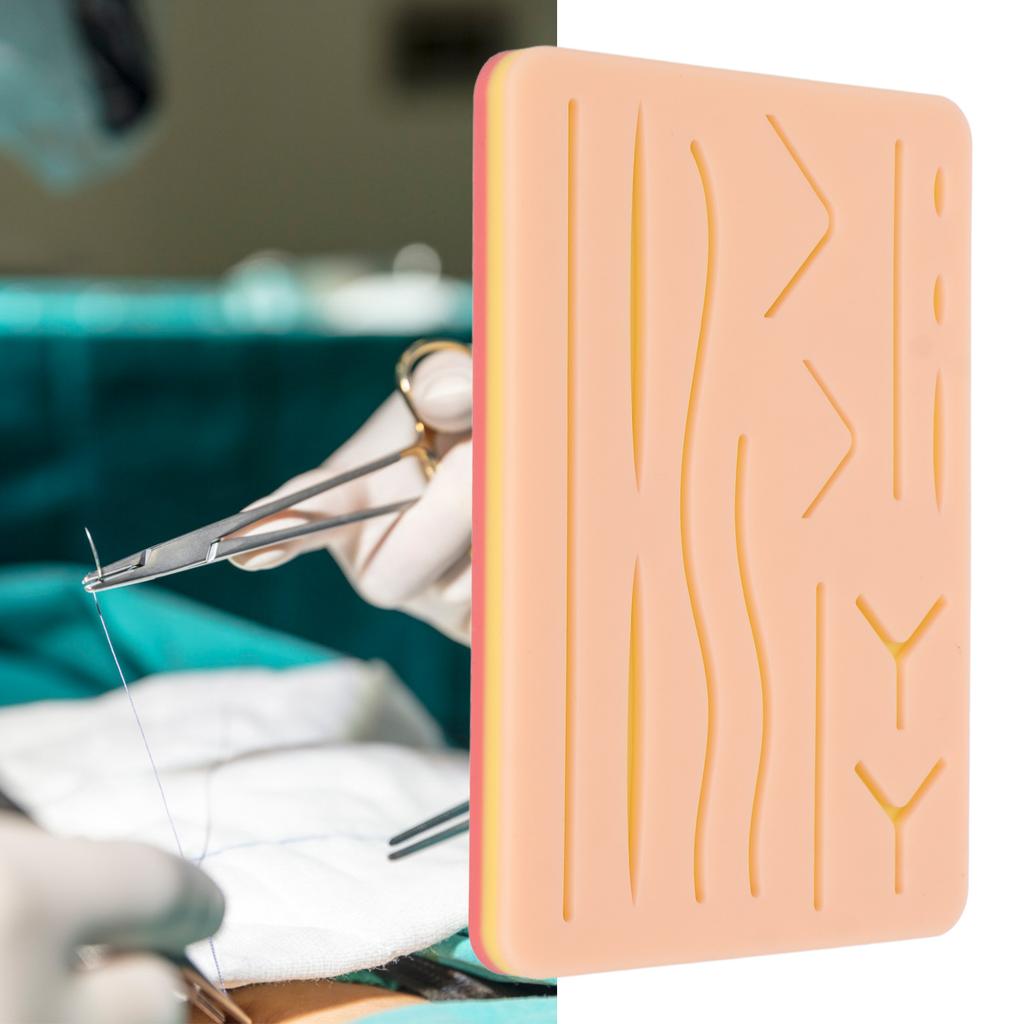 Medical Training Skin Model Lightweight Portable Simulation Silicone Suture Practice Pad for Student Nurses