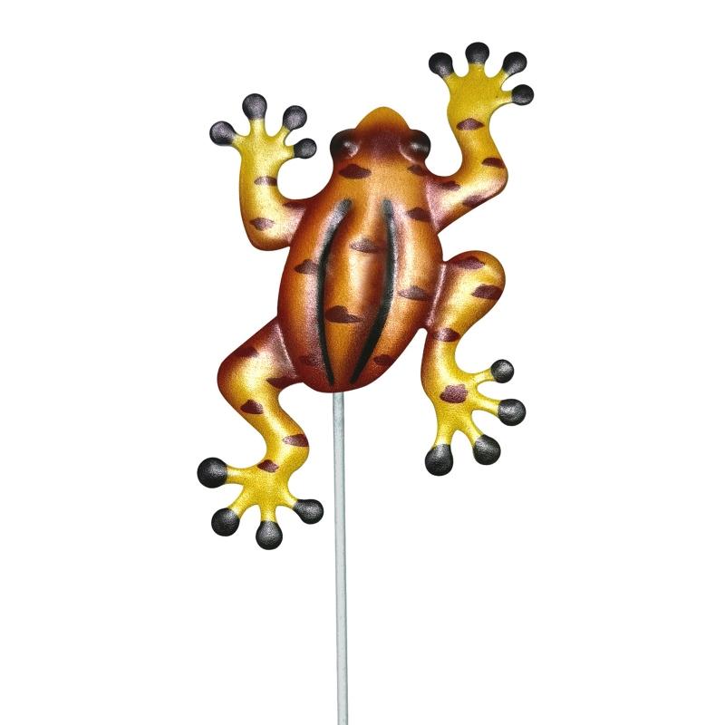 

Металлическая лягушка-колышек, украшение для дома, сада, уличного декора, патио, заднего двора, газона, изысканное украшение, ландшафт, не выцветает жёлтый