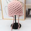 Hollow ear protector knitted hat women's autumn and winter lace-up headgear retro woven wool hat outdoor outing hat