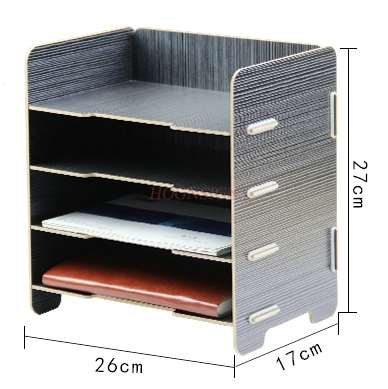 Desktop Book Storage Bill Express Single Magazine Information Frame Multilayer File Rack Wooden Storage Box Seat