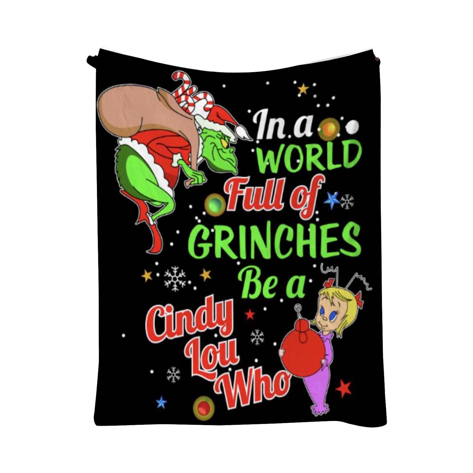 

Рождественское зеленое одеяло, фланелевое покрывало, одеяло с рисунком из мультфильма One Size