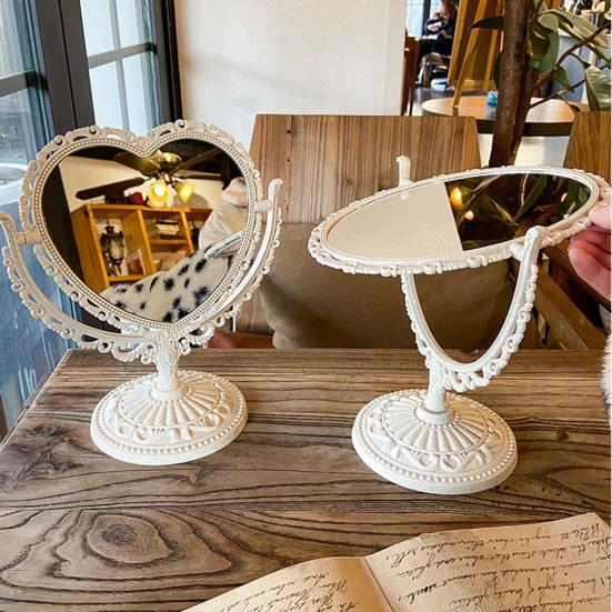 Kosmetické zrcátko Funkční Odolný Typ psacího stolu Starožitný Vintage Zrcadlo na make-up v evropském stylu Desktop Makeup Mirror for Makeup