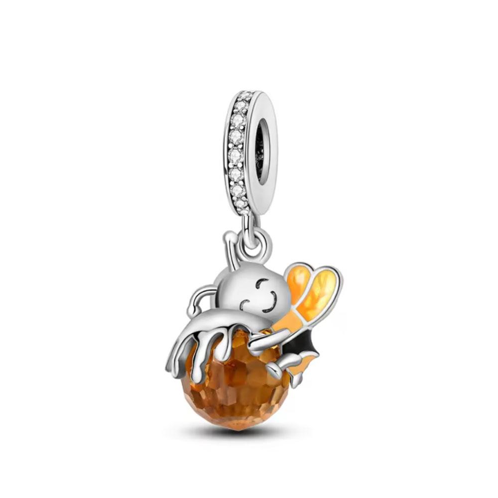 Niedlicher Cartoon Biene Elefant Schneeflocke Schloss Anhänger Hellblau Mond Stern Perle Passend Armband Halskette Kupfer Party Schmuck