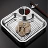 Stainless Steel Removable Dumpling Plates Creative Condiment Tray Food Fruits Fries Seasoning Plate Sauce Dish Kitchen Tableware