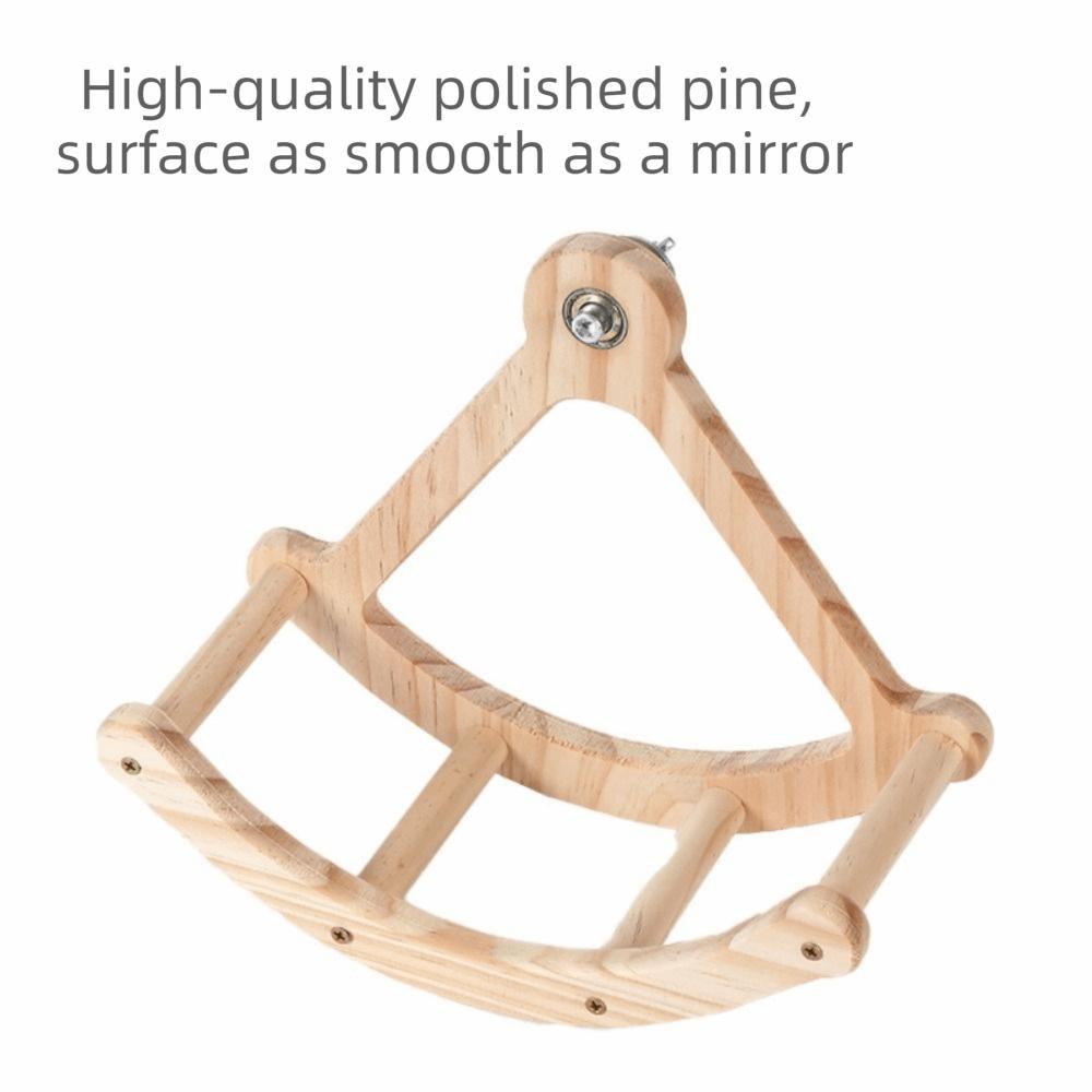 Wooden Parrot Swing Bite Resistant Rocking Perch Stand Bird Cage Accessories  Parakeet Play