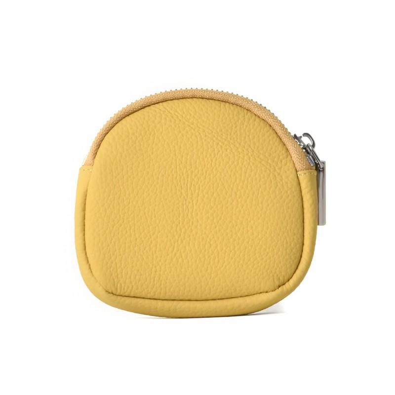 Simple Practical Convenient Storage Neck Bag Zero Wallet Genuine Leather Small Multifunctional Headphone 12x1.3x11cm жёлтый
