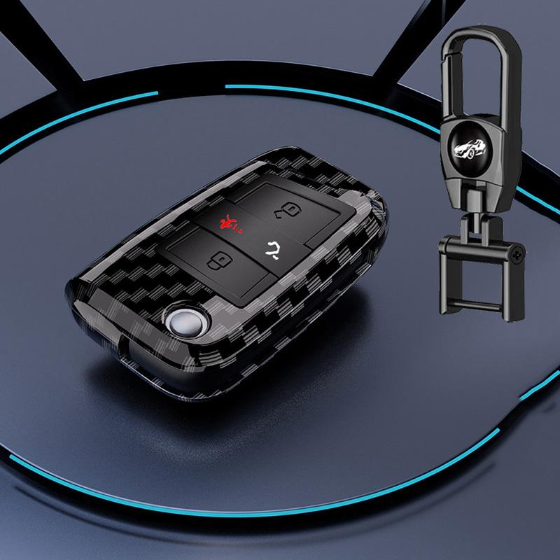 For Vw Volkswagen Golf 7 Mk7 Tiguan Mk2 T-Roc T-Cross Skoda Octavia Kodiaq Karoq Seat Ateca Leon Fob Abs Carbon Key Case Cover