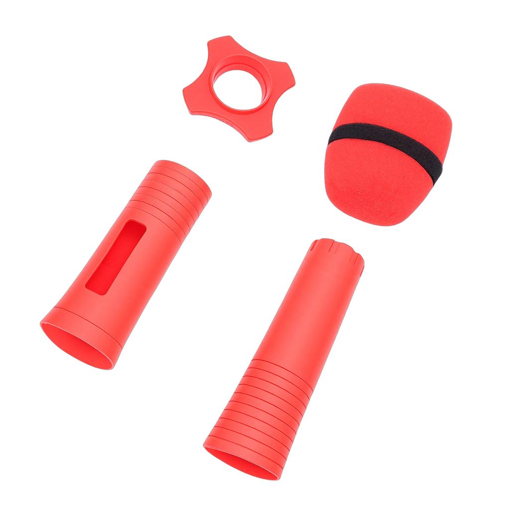 Silicone Wireless Microphone Handle Sleeve Anti Fall Mic Protection Cover with Windscreen Anti Slip Ring for KTV Home