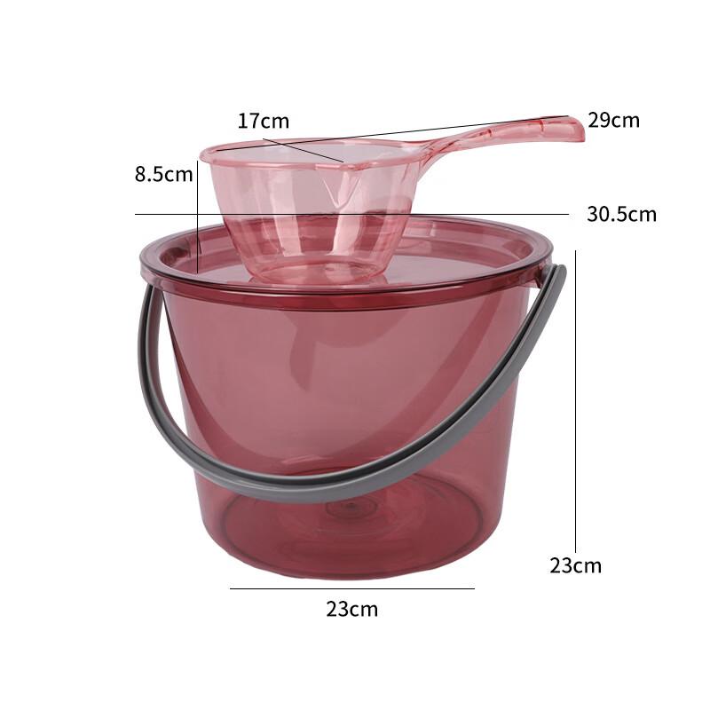 Transparent Plastic Household Bucket with Lid and Scoop