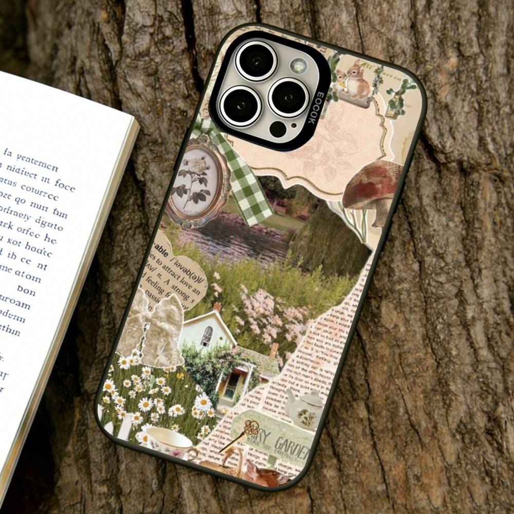 

Forest Collage Phone Case For iPhone 17,16,15,14,13,12,11 Plus,Pro Max,XS,Colored Silver Plated Inside Cover iPhone16ProMax