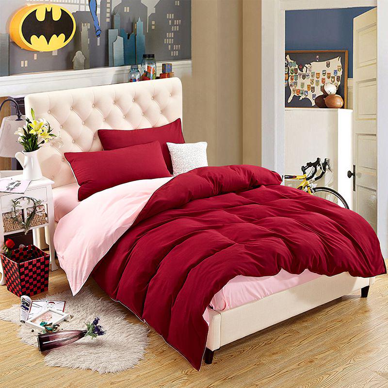 Luxuriöse einfarbige Bettdeckenbezug Steppdecke Twin Queen King Size Uni Bettwäsche-Set