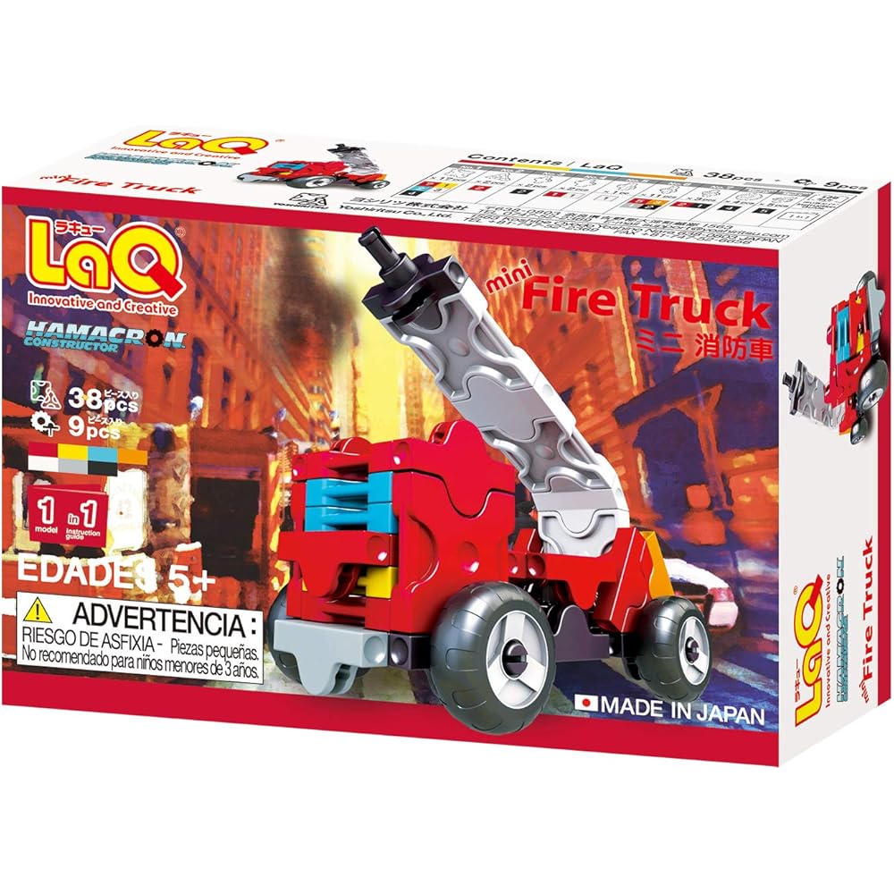 Yoshiritsu LaQ Hamakuron Constructor Mini Fire Truck Building Set Educational Toy