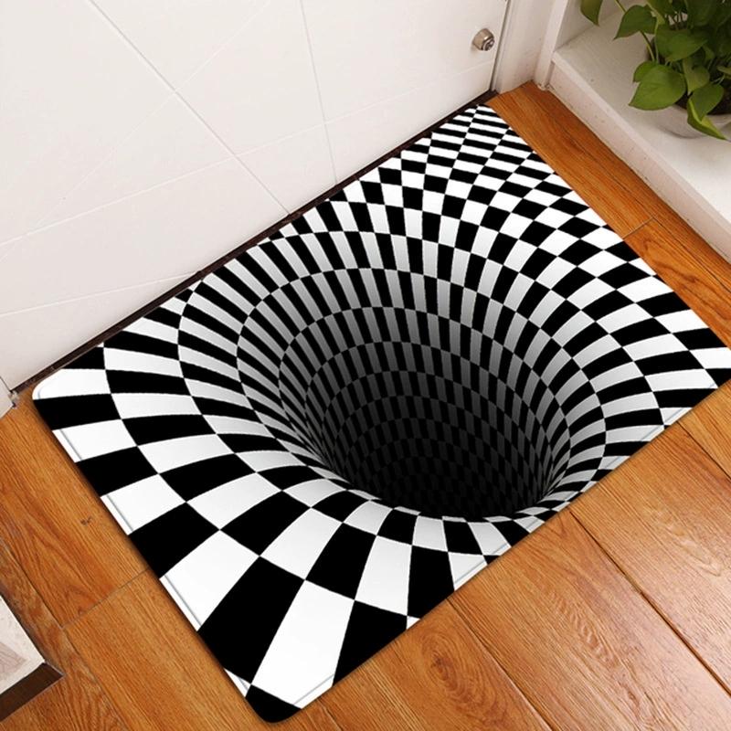 3D Visual Entrance Door Mat Innovation Vortex Dizziness Carpet Bathroom Kitchen Bedroom Anti Slip Rug Home Decoration