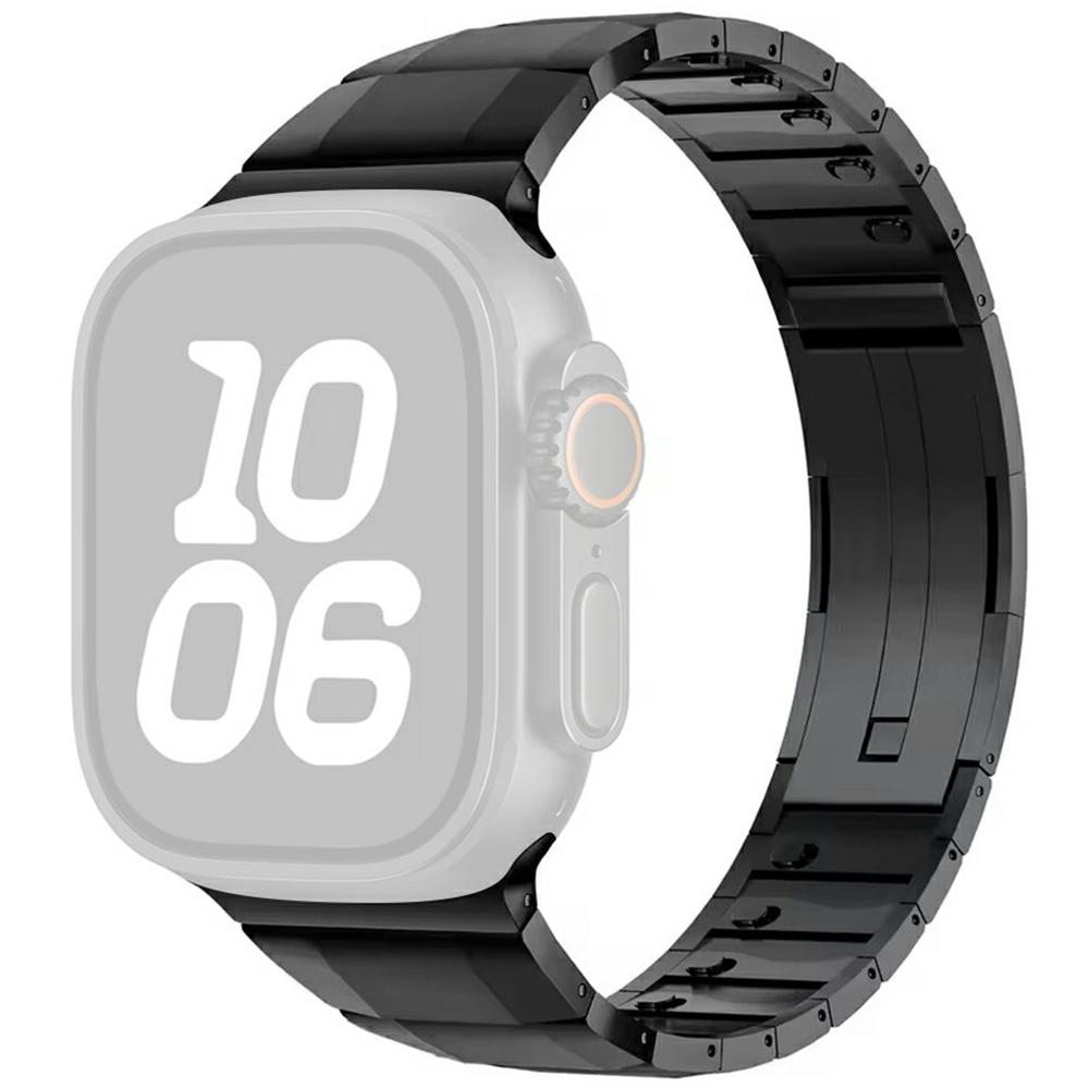 Stainless Steel Watch Band For Apple Watch Series 10 Ultra 9 8 7 SE 6 5 4 3 2 1 46mm 49mm 45mm 44mm 42mm Side Release Single Bead Strap