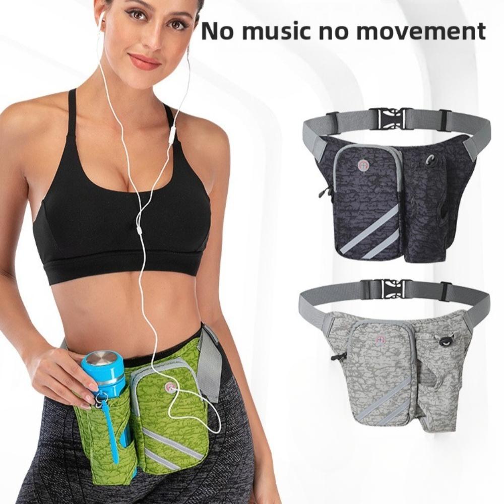 

Outdoor lightweight storage running equipment dual pocket camouflage sports waist bag 31cm*18cm темно-синього кольору