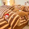 Winter Milk Fleece Bedding Set Coral Thick Sheet Duvet Cover Student Dorm