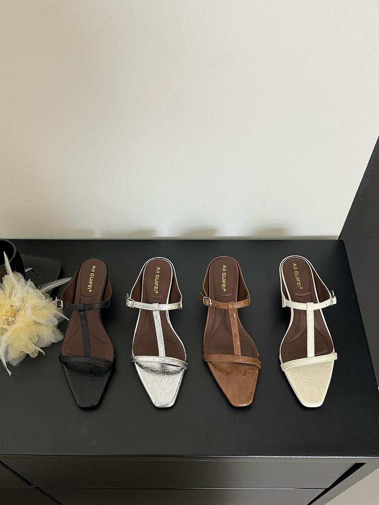 Ladies high heel Summer outdoor new Slippers socialite open toed sandals Elegant Women's high-heel slipper Mujer