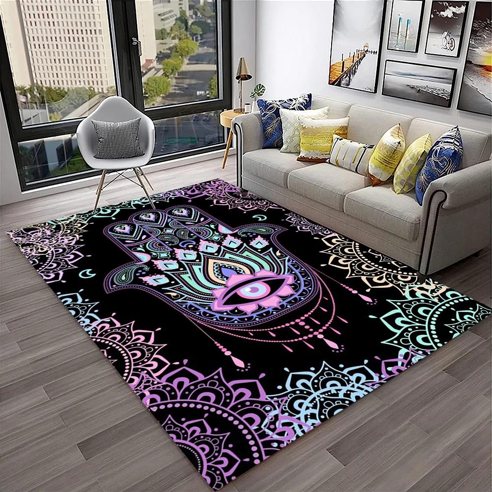 3D Evil Eye Nazar Tree of Life Carpet Rug for Home Living Room Bedroom Sofa Playroom Doormat Decor,Area Rug Non-slip Floor Mat