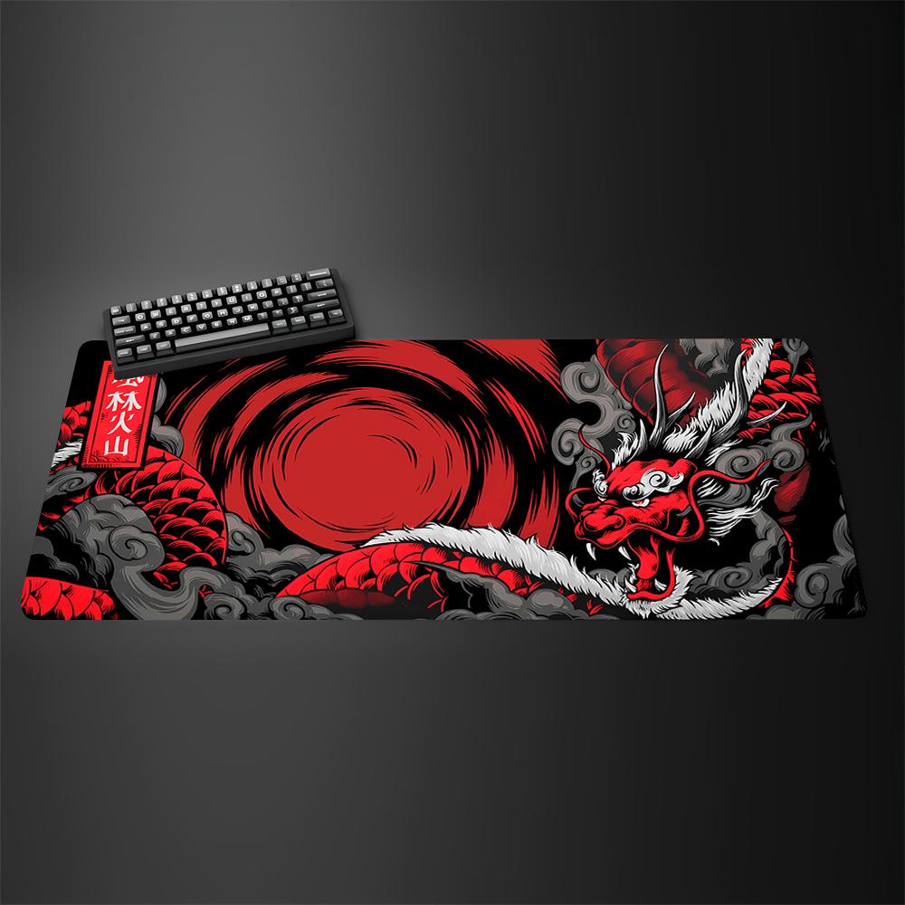 Black Ghost Face Nonslip Mouse Pad Gamer Desk Mat HD Print Japanese Samurai Devil Mask PC Gaming Accessories Computer Table Pad
