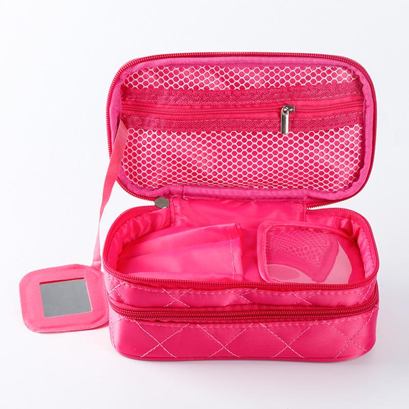 Multifunction Portable Train Double Layer Toiletry Cosmetic Bags Travel Makeup Case for Women
