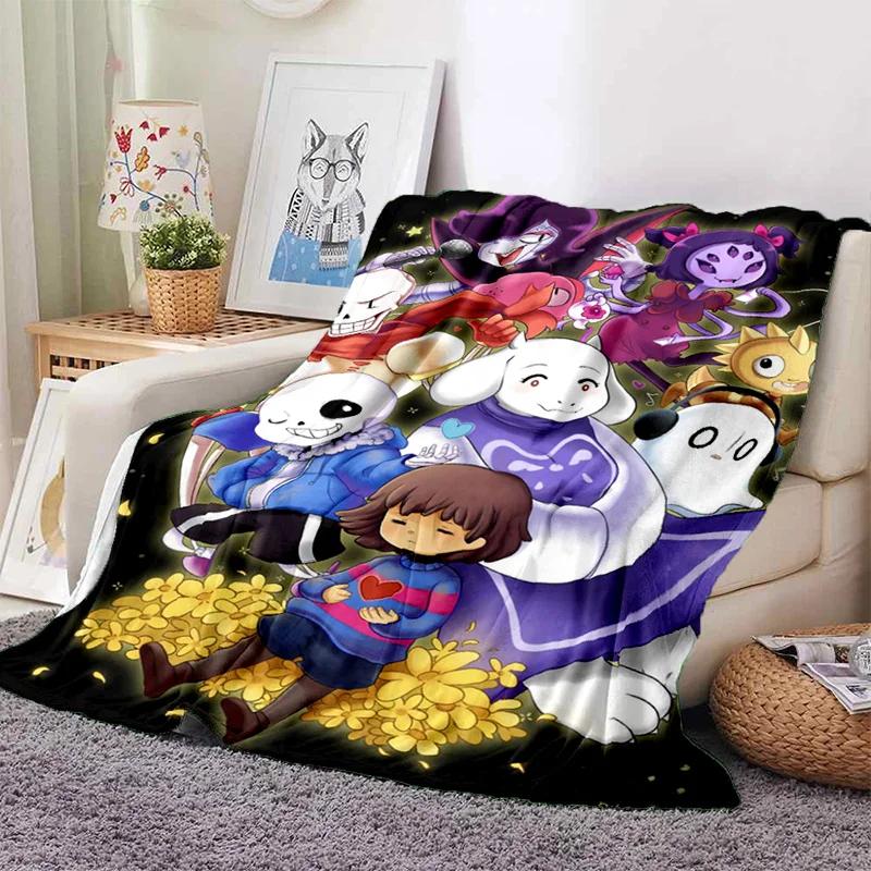 Funny U-Undertale Sans 3D Print Blanket Super Soft Warm Fleece Throw Blanket for Underground Legend Game Sofa Bed