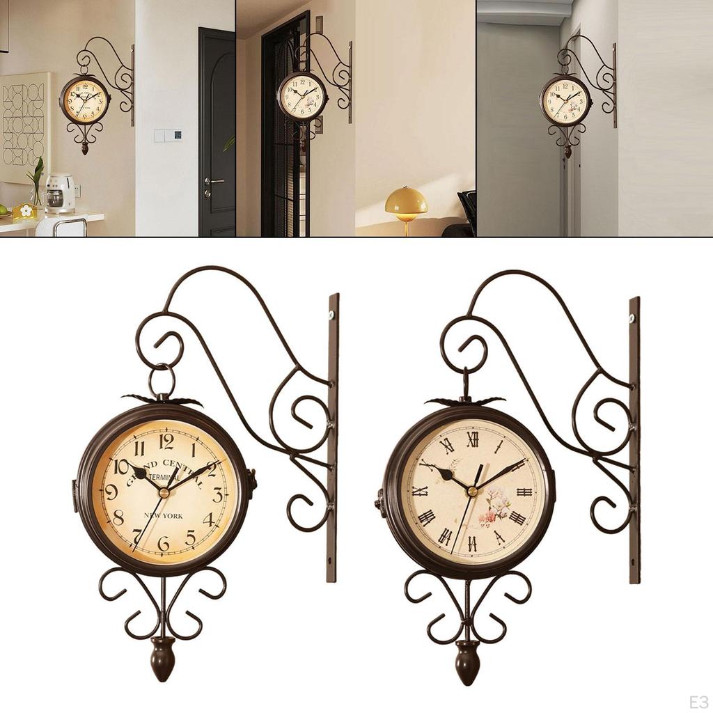 Face Wall Clock for Indoor Outdoor Use, Non Ticking Round Design Hallway And Garden