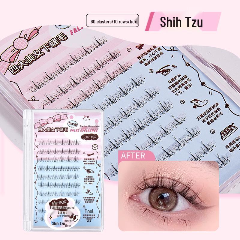 JONBOS Self-Adhesive Natural Look Stemless False Eyelashes - Four Great Beauties Edition