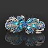 Clip de Primavera de Circonita Blanca Flor de Pedrería Brillante Clip Superior Clip Horizontal Elegante Adorno para el Cabello de Moda para Madres