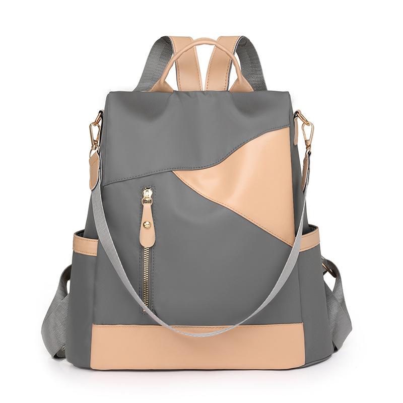 

Женский рюкзак с пружиной, студенческий многофункциональный рюкзак, мягкий кожаный плечевой ремень серый