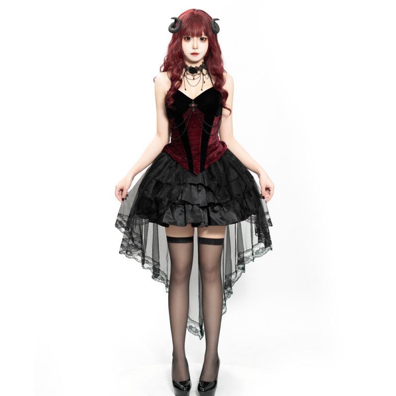 

Halloween Adult Duchess Vampire Dark Gothic Witch Stage Cosplay Party Dress XL чёрный