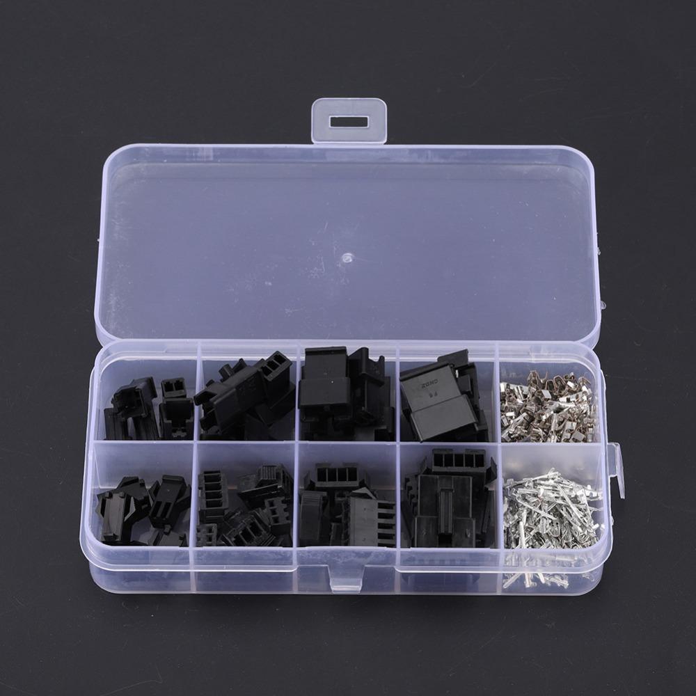 200PCS 2.54mm JST2.54mm 2/3/4/5PIN Strip Shape SM Plug Connector Black Multiple Models Connector Housing Kit Factory Areas