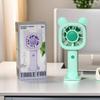 Mini Handheld Cartoon Bear Crown USB Rechargeable Fan - Three-Speed Portable Pocket Fan for Summer Outdoor Use