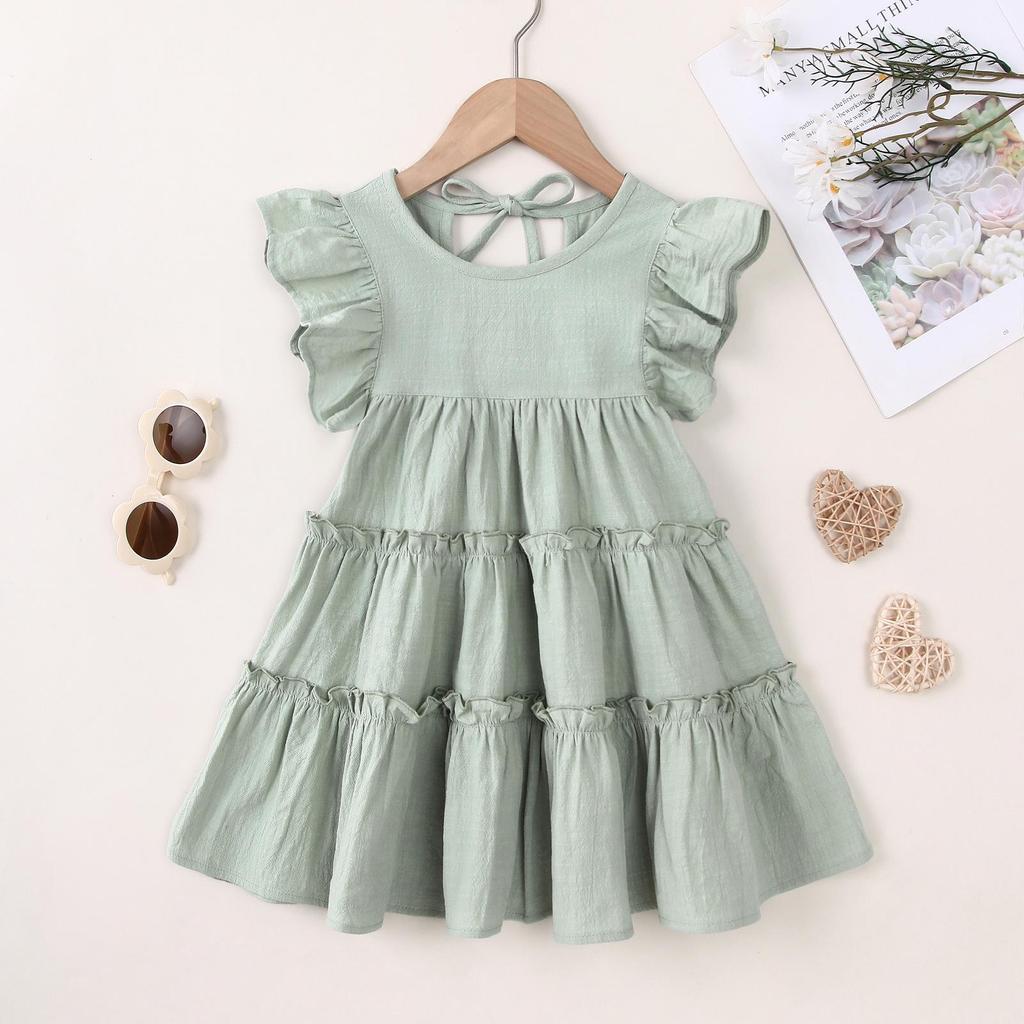 Summer Baby Girl Princess Flying Sleeve Dress