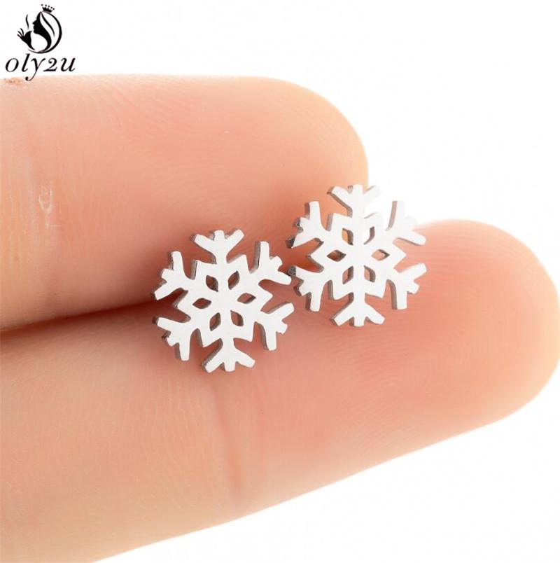 Bohemia Plant Stainless Steel Earrings Women Apple Cherry Leaf Mushroom Flower Stud Earring Piercing Jewelry
