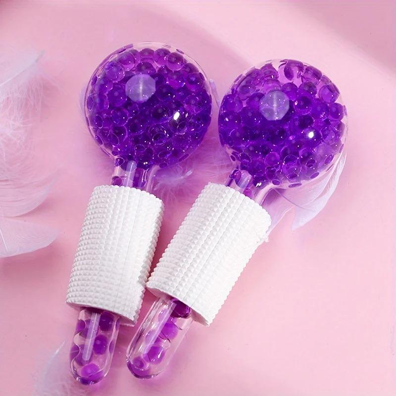 

2Pcs Box LCE Globes For Facials Cooling LCE Balls For Face LCE RollerFacial Massager Freezer LCE Globes Tool For Face And Eyes фіолетовий