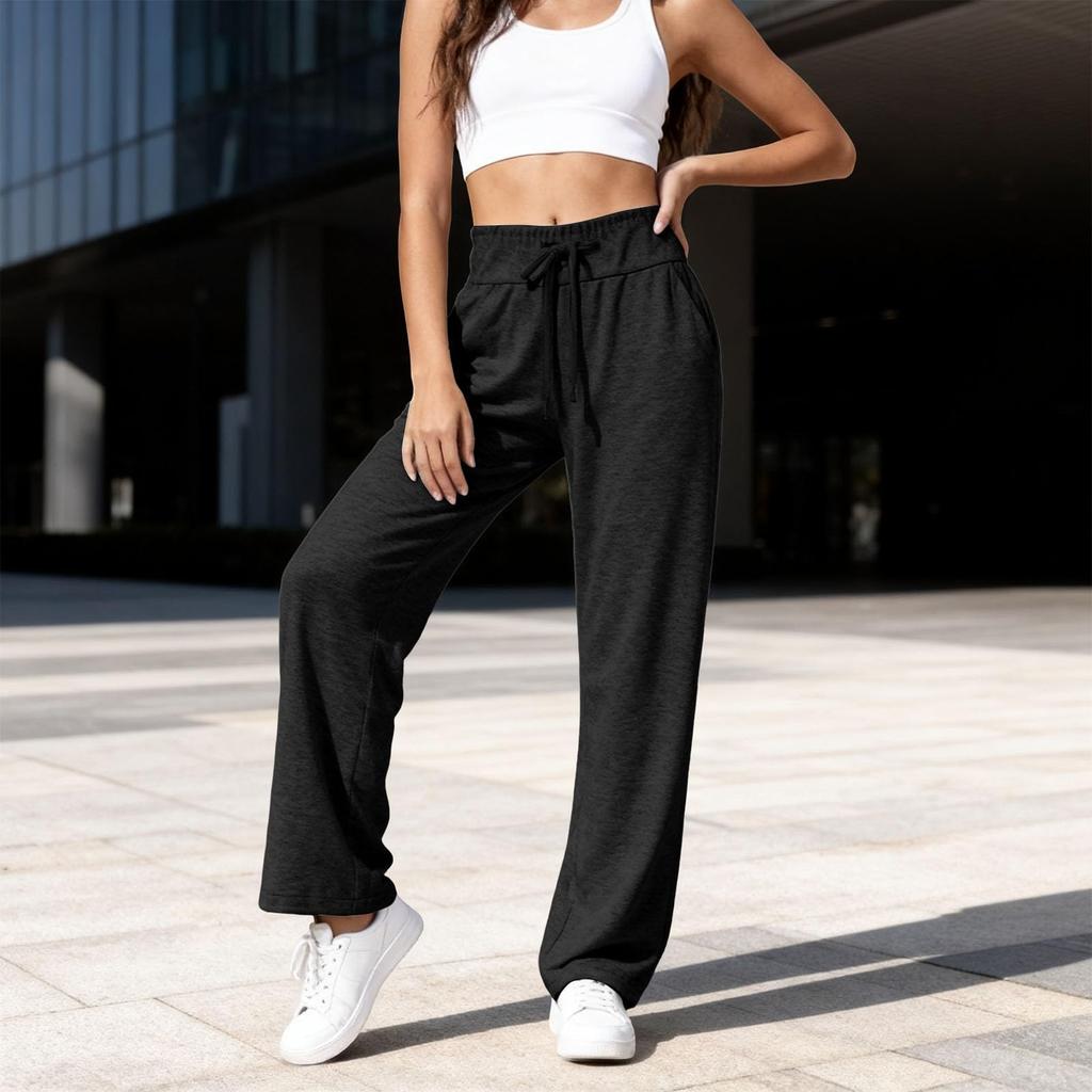 Women's Wide Leg Sweatpants Loose Straight Leg Casual Jogger Pants with Pockets