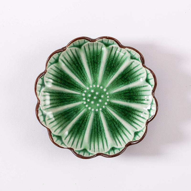 Crack Glaze Ceramic Small Dish Japanese Home Restaurant Vinegar Dish Seasoning Dip Dish Sushi Sauce Dish Cold Dish Snack Dish