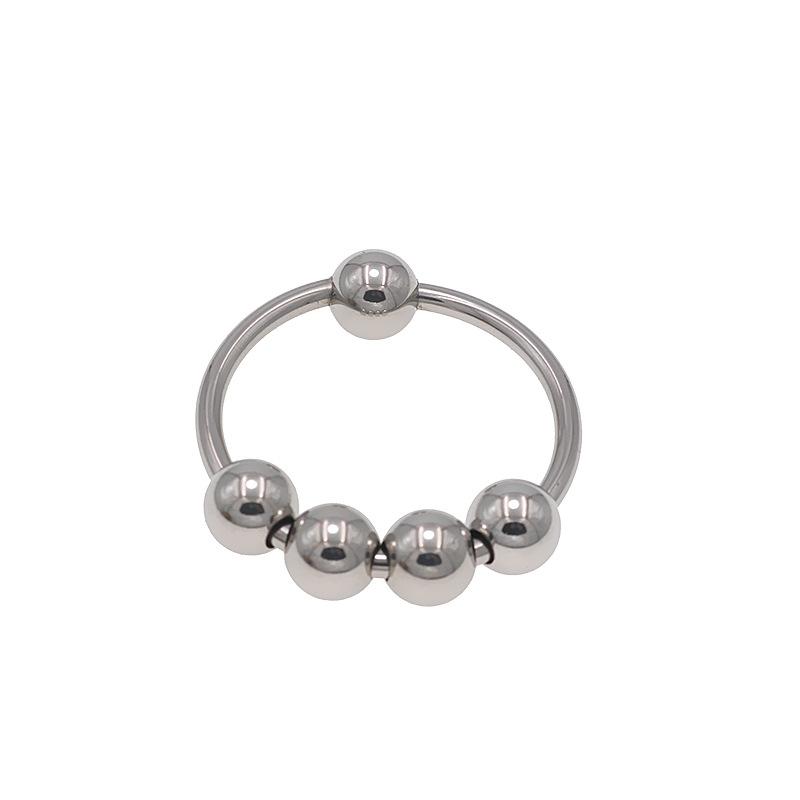 Stainless Steel Multiple Beads Sex Rings Penis Lantern Ring Prepuce Blocking and Strengthening Essence Assisting Emotion Stimulation Alternative