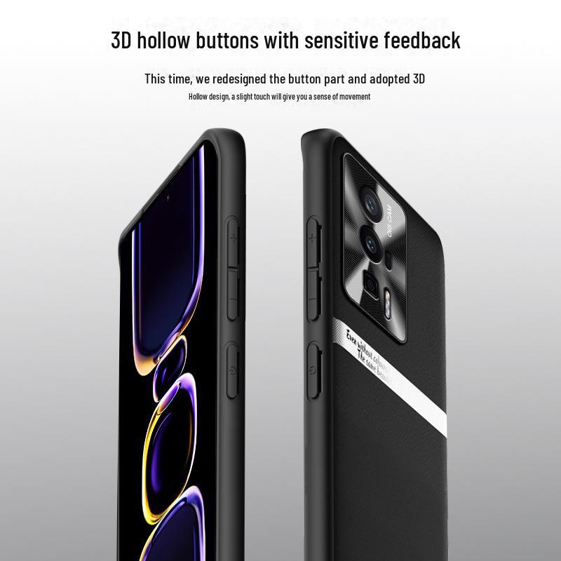 Capa protetora de couro líquido para celular Redmi K60 Pro: Anti-queda e anti-incrustante; Envio de uma só peça disponível.