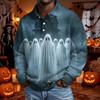 Men's Halloween Fashion Long Sleeve Button Up Shirt