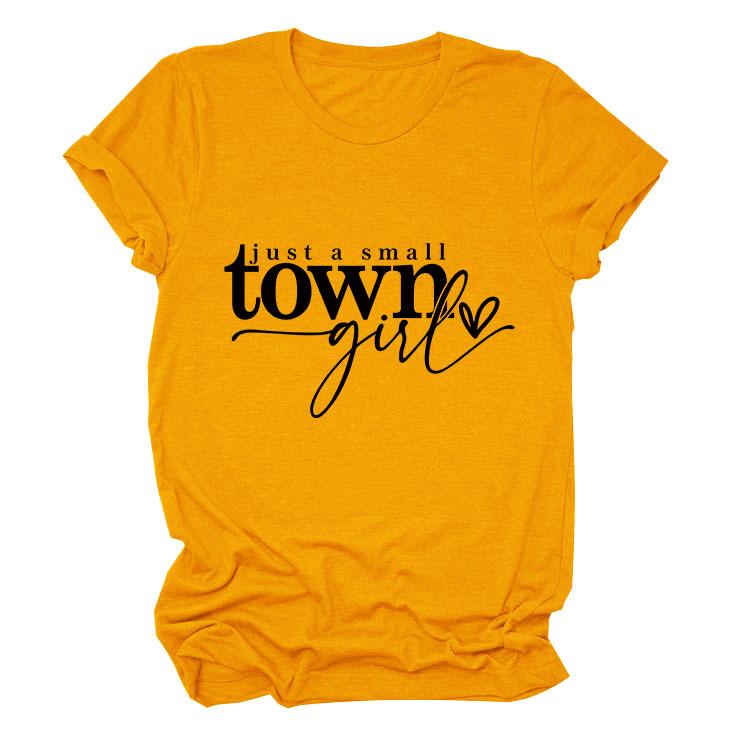 Casual just a small town letter print fashion ladies short sleeves