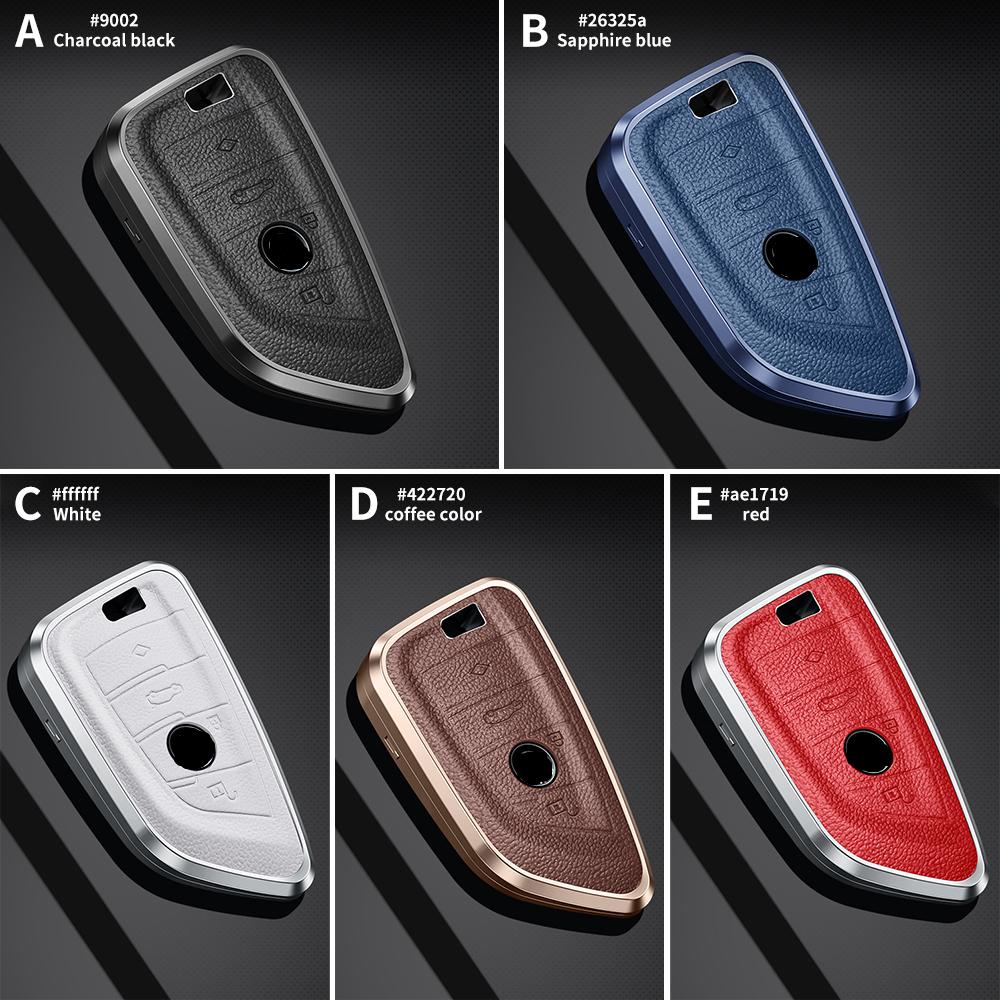 Metal Cowhide Remote New For Bmw G30 G05 X5 F15 X6 F16 7 Series G11 X1 F48 F39 X4 X3 F40 Car Key Case Cover Shell Fob Protector