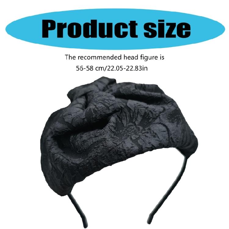 Textured Bowknot Fascinator Dark Hairpiece for Costume Parties Studded with Bowknot Headband for Wedding