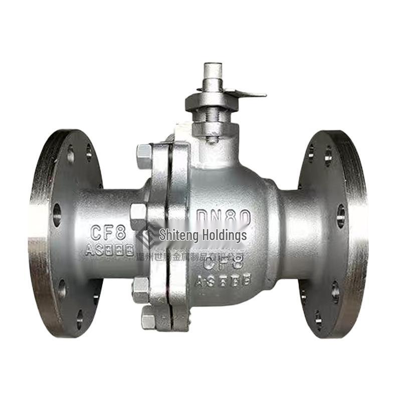 316L High-Pressure Heavy-Duty Manual Ball Valve Q41F/H-100C, Steam-Resistant, High-Temp, 304 Stainless Steel, Flanged.