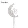 White Diamond Moon Star Alloy Fairy Wands Princess Wands for Kids Angel Wand for Party Costume Wedding Birthday Party 49cm
