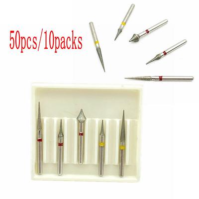 50pcs/10packs Dental Diamond Burs Drills Polishing Whitening Product for High Speed Handpiece Dental 1.6mm High Speed Burs