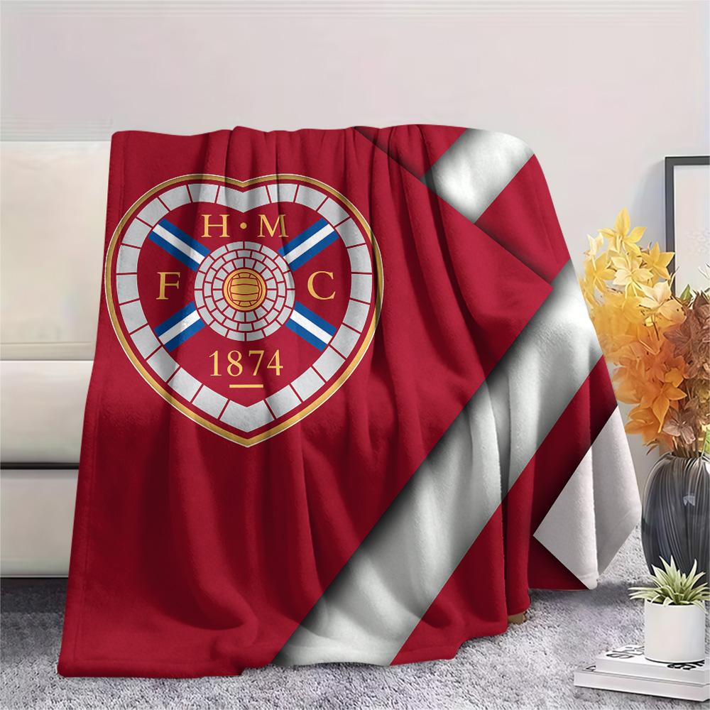 Hartes Football Club Print Flannel Blanket, High quality Comfortable for All Seasons, Home Decor, Warmth and Comfort