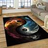 Yin og Yang 3D Naturaliser Kinesisk Tai Chi Teppe for Hjem Stue Soverom Sofa Dørmatte Dekor, Lekeområde for Barn Sklisikker Matte