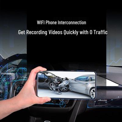 Caméra de tableau de bord HD à double objectif 2K avec enregistrement intérieur, vision nocturne et WiFi