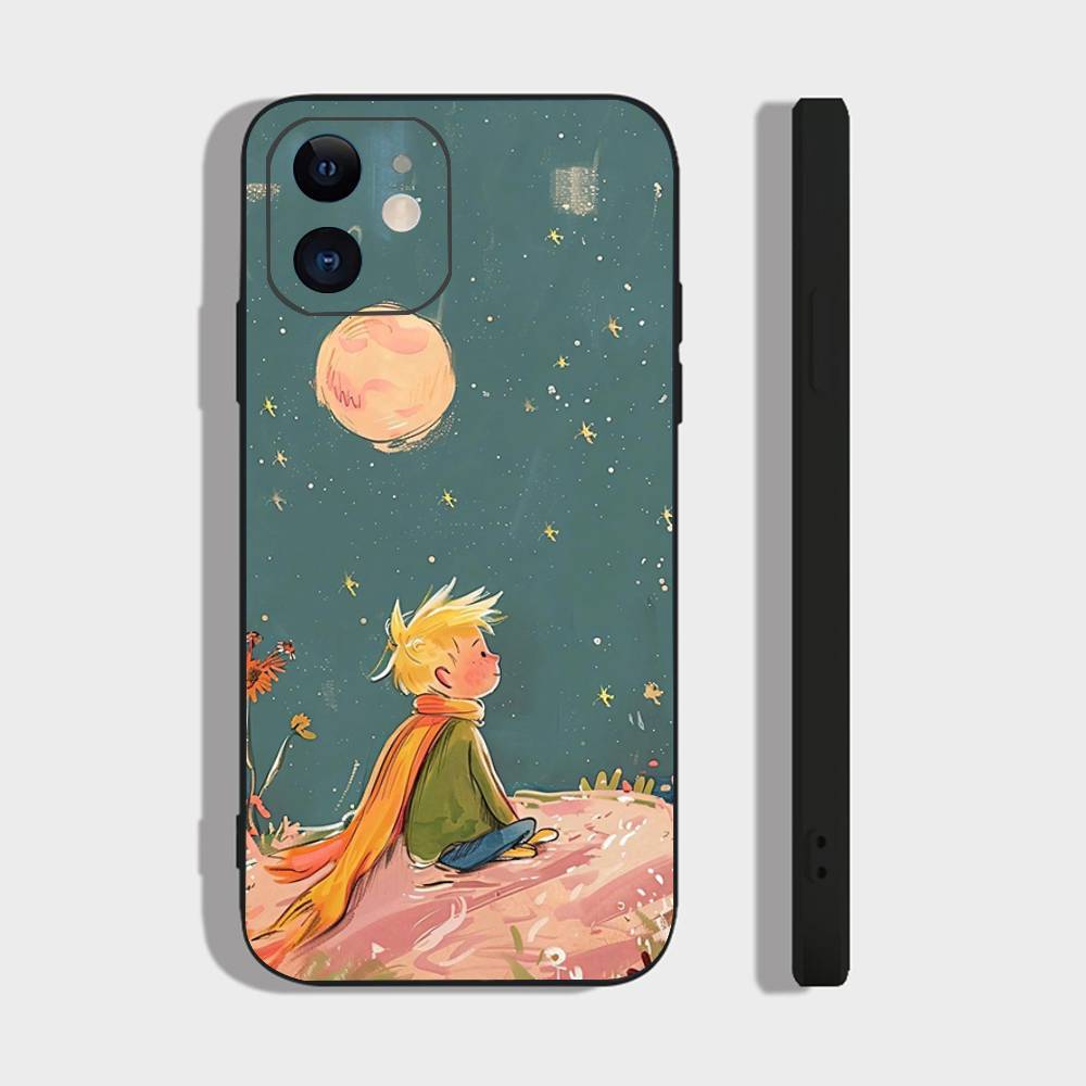 The Little Princess Rose Animation Phone Case For IPhone 17 Air 16 15 14 13 Pro Max 11 12 Black Silicone Cover